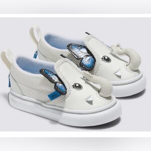 Vans White Elephant Sneakers with Butterfly Accents